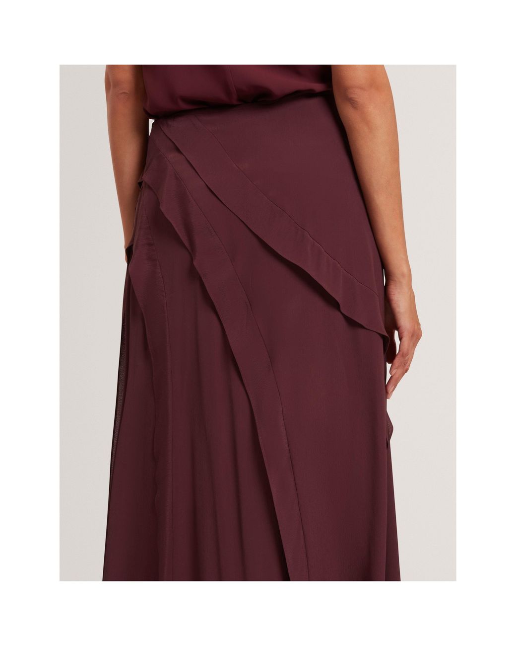 Ted Baker Purple Frill Maxi Skirt