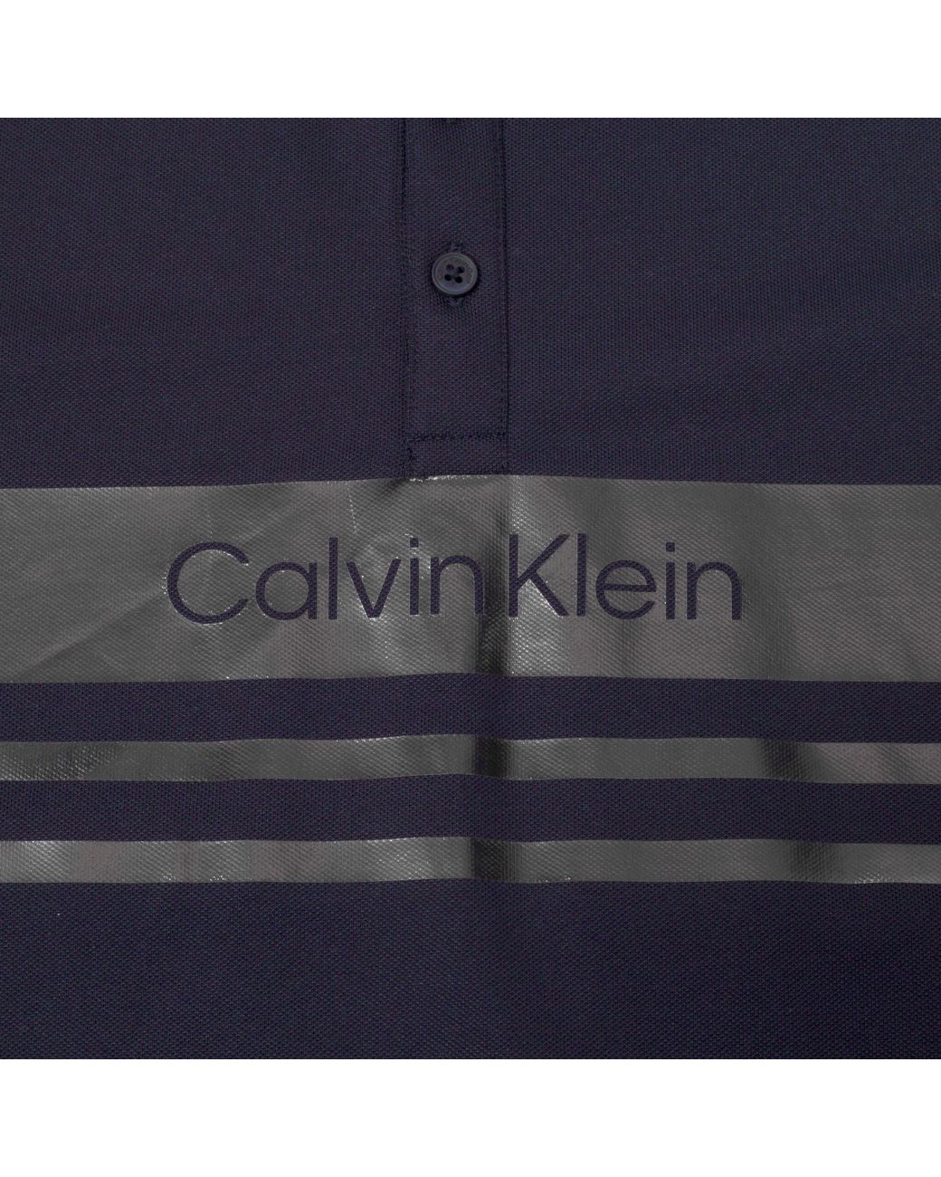 Calvin Klein Blue Short Sleeve Performance Polo Shirt for men