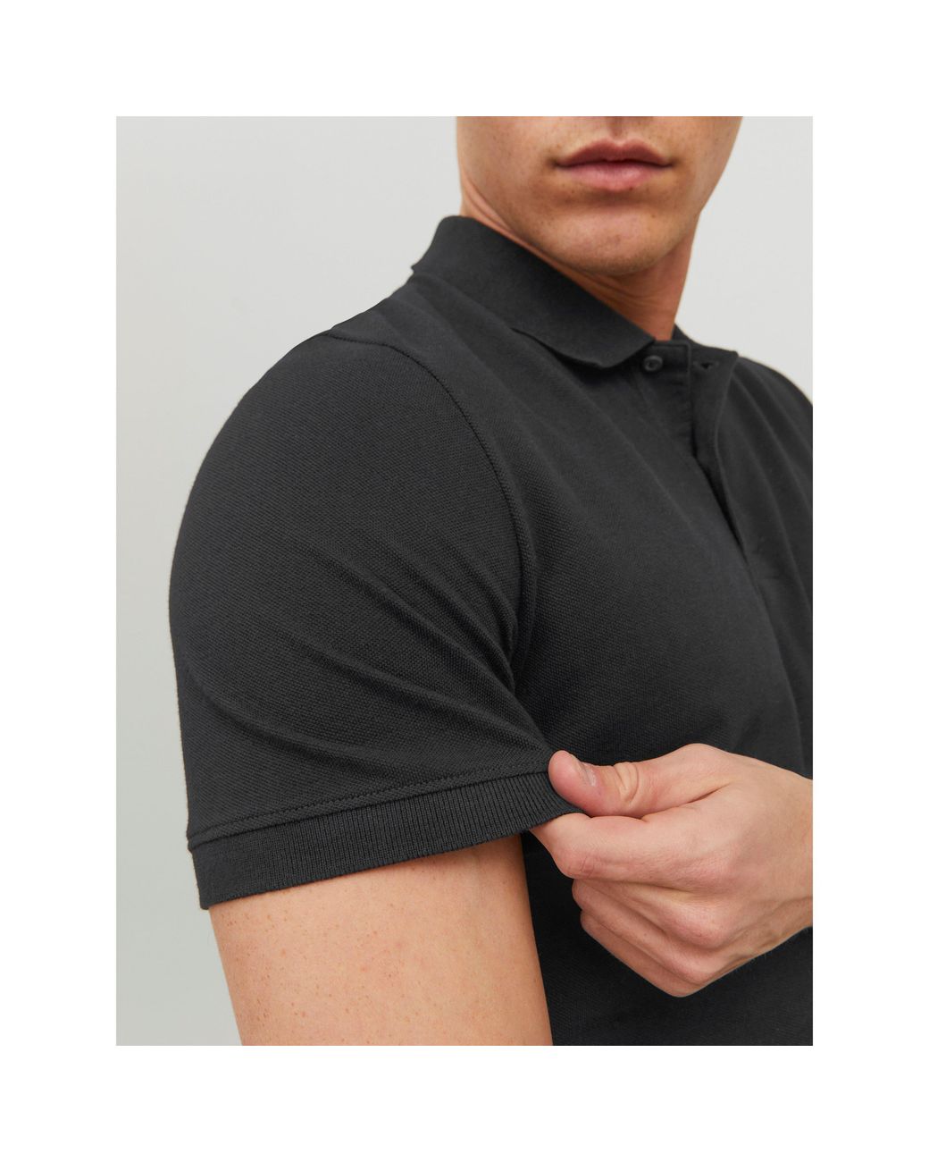 Jack & Jones Black Short Sleeve Polo Shirt for men