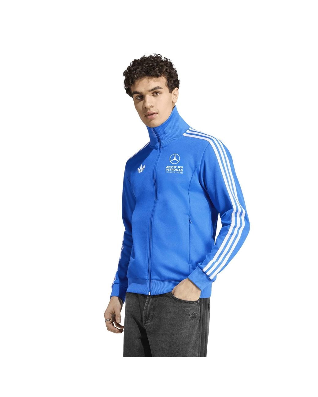 Adidas Originals Blue Wonder Mercedes-Amg Petronas F1 Slim-Fit Tracksuit Top for men