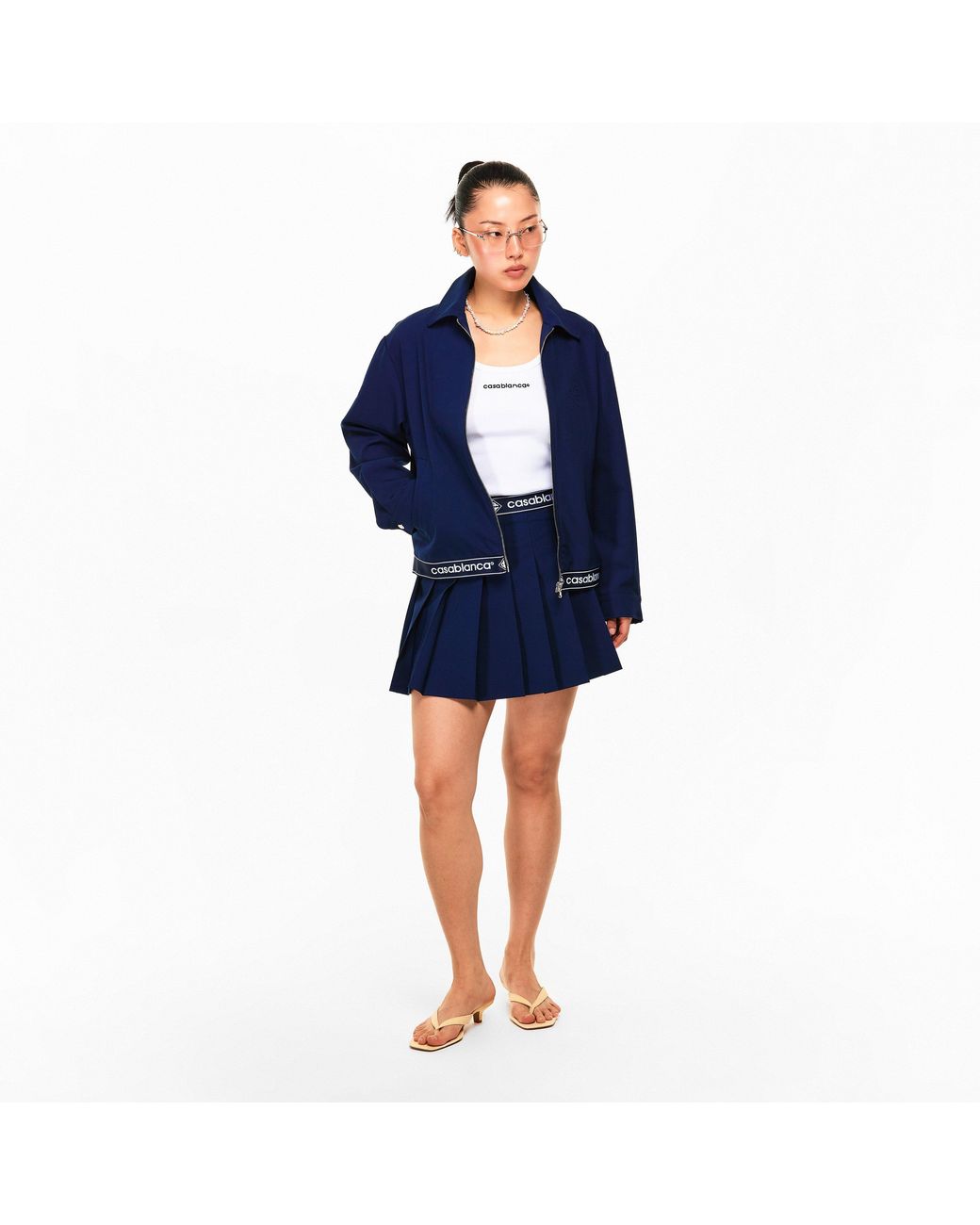 Casablanca Blue Tailored Wool Coach Jacket