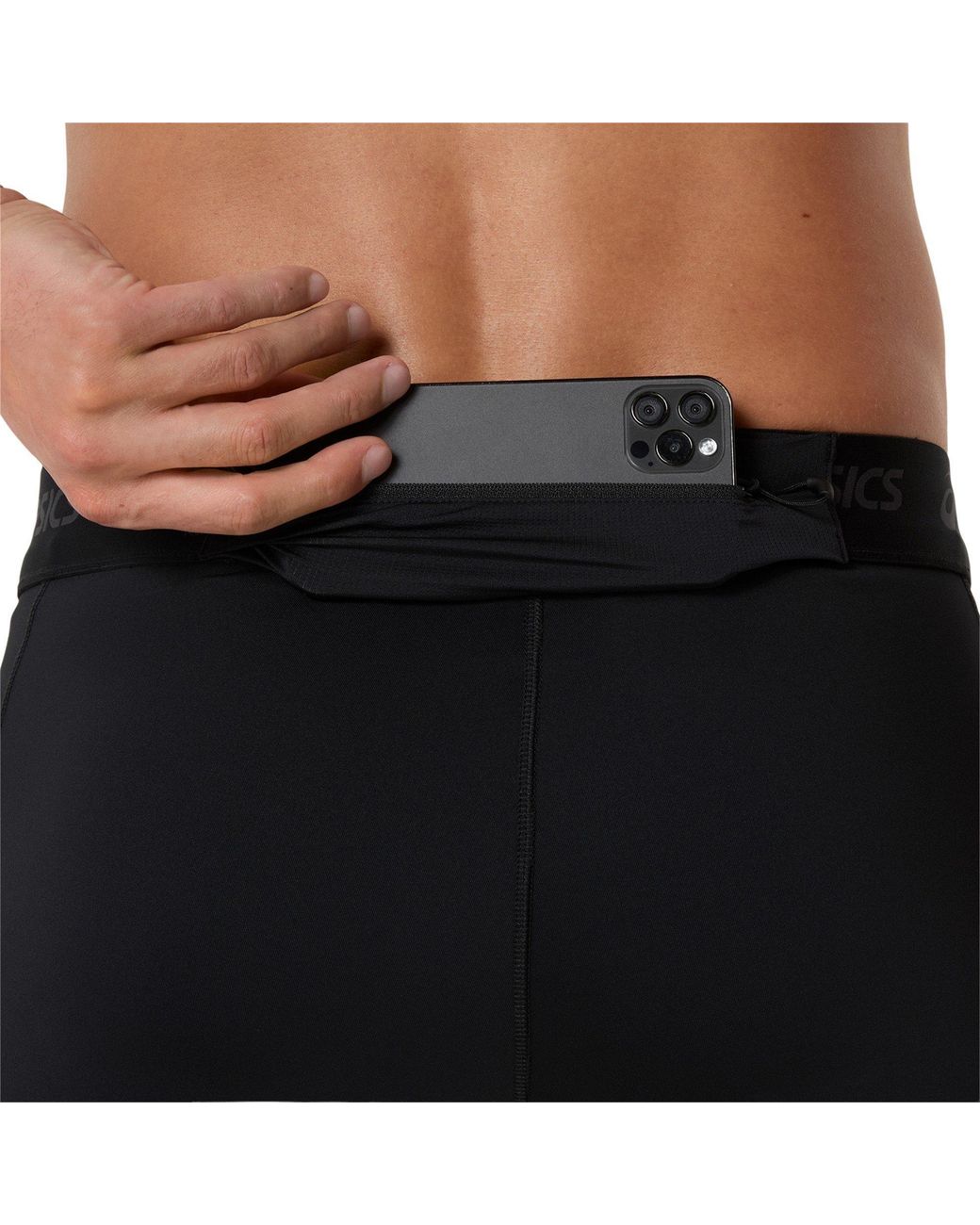 Asics Black Road Performance Running Tights for men