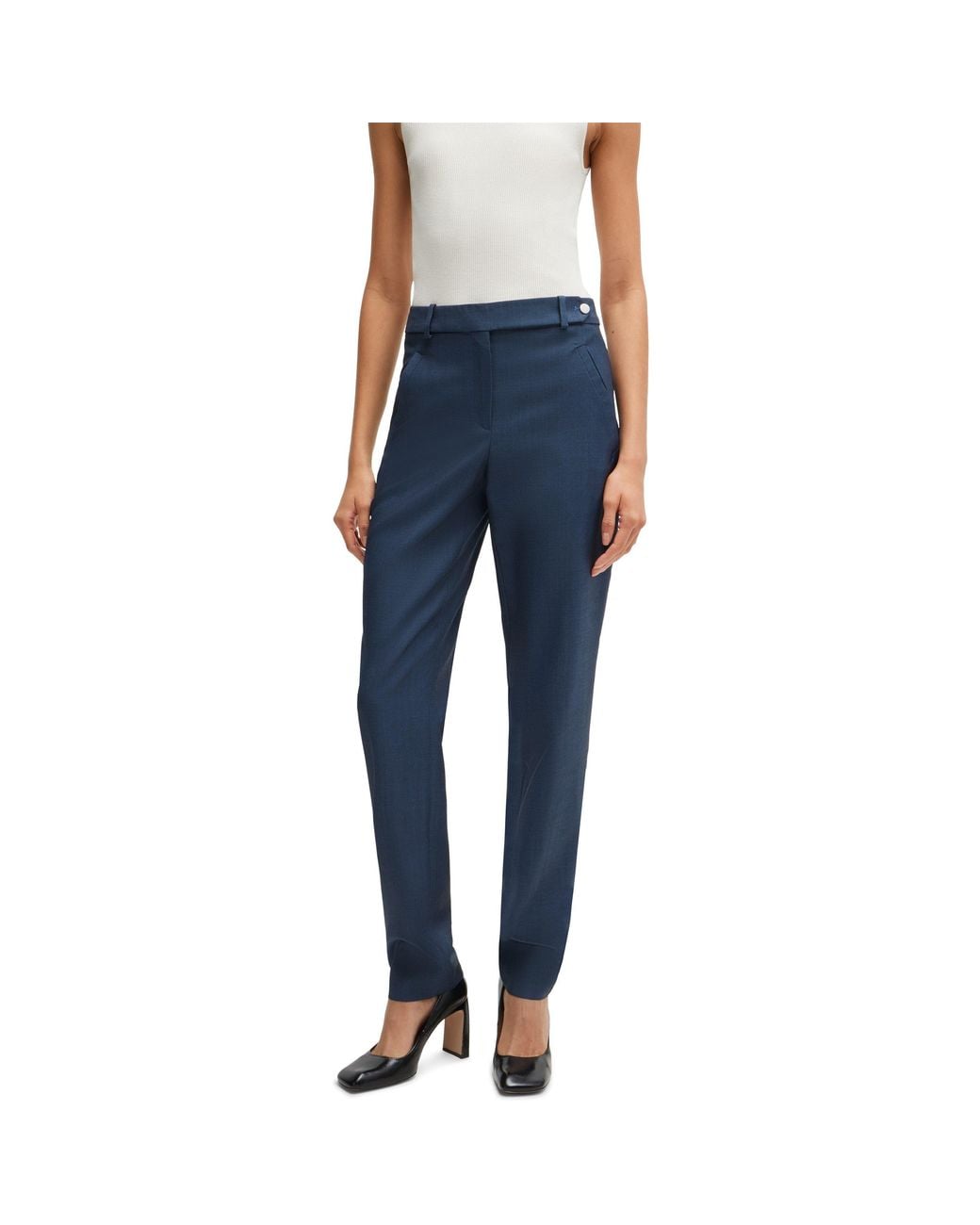 Boss Blue Tanuri Straight Leg Trousers