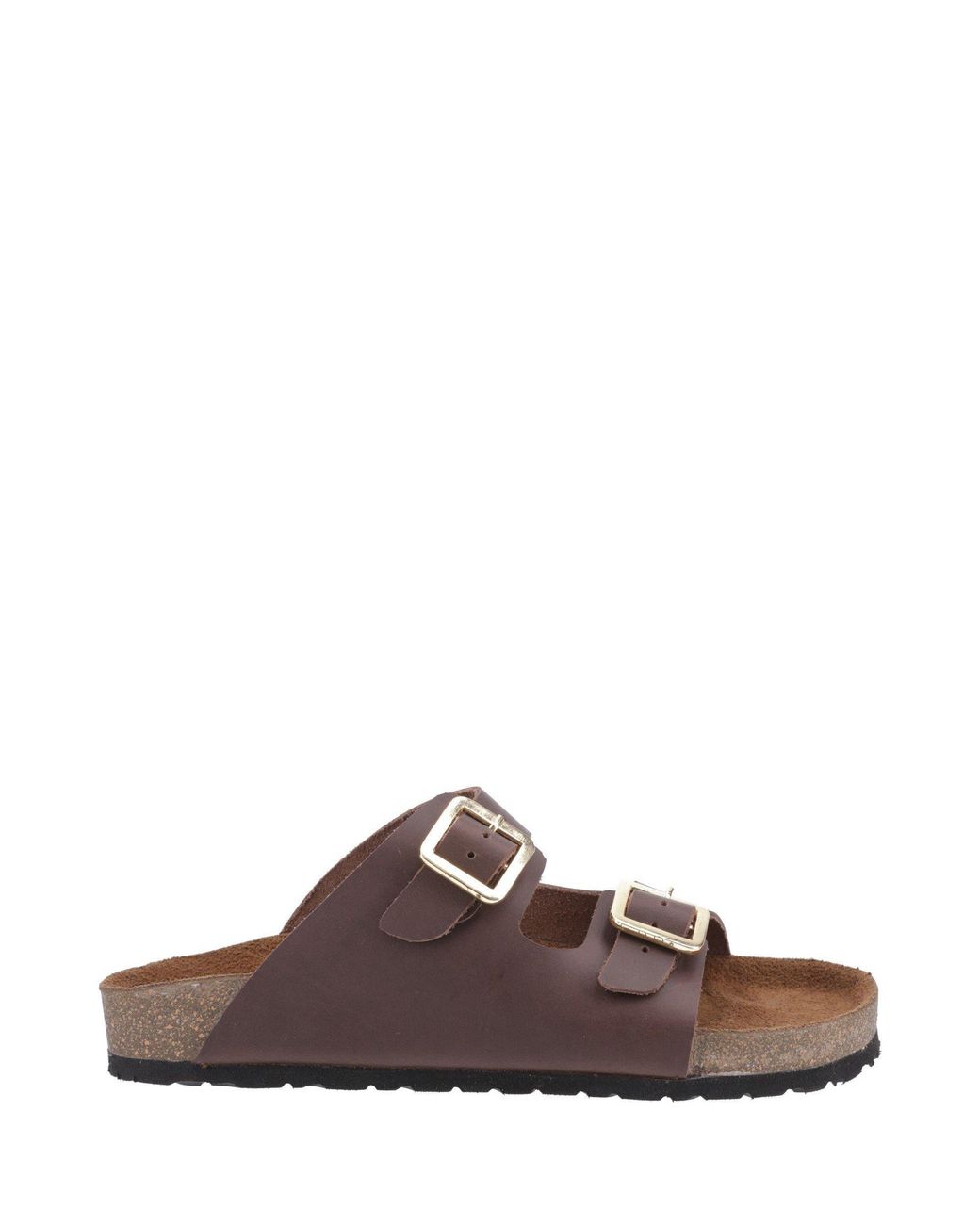 Cotswold Brown Lushill Mule Leather Flat Sandals