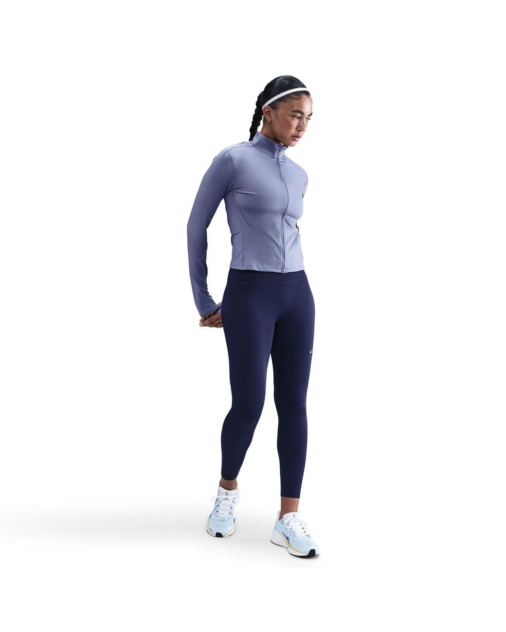 Nike Blue Swift Full Zip Long Sleeve Running Top