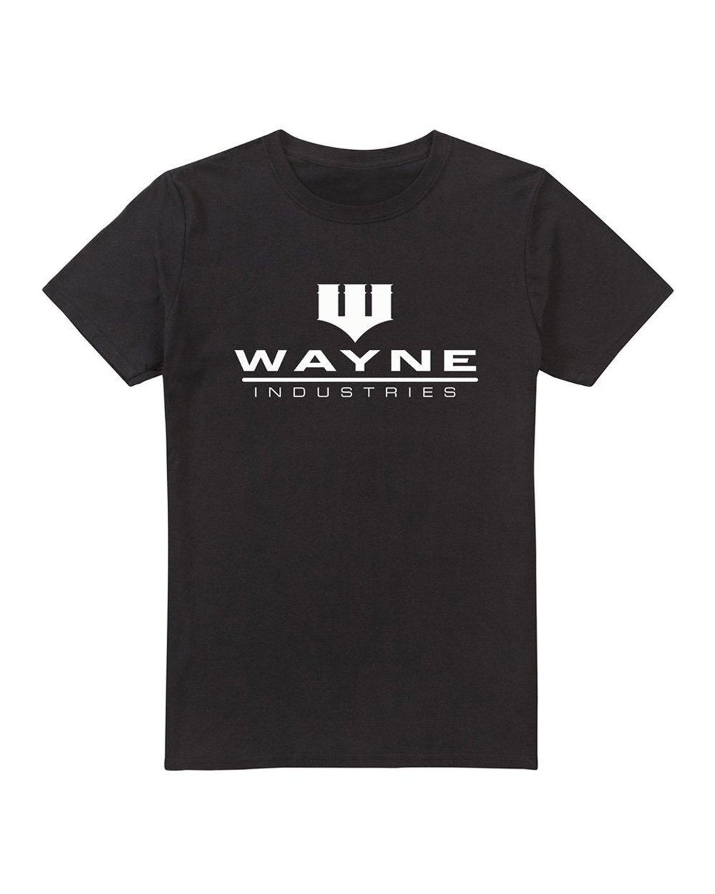Dc Comics Black Wayne Logo Cotton T-Shirt for men