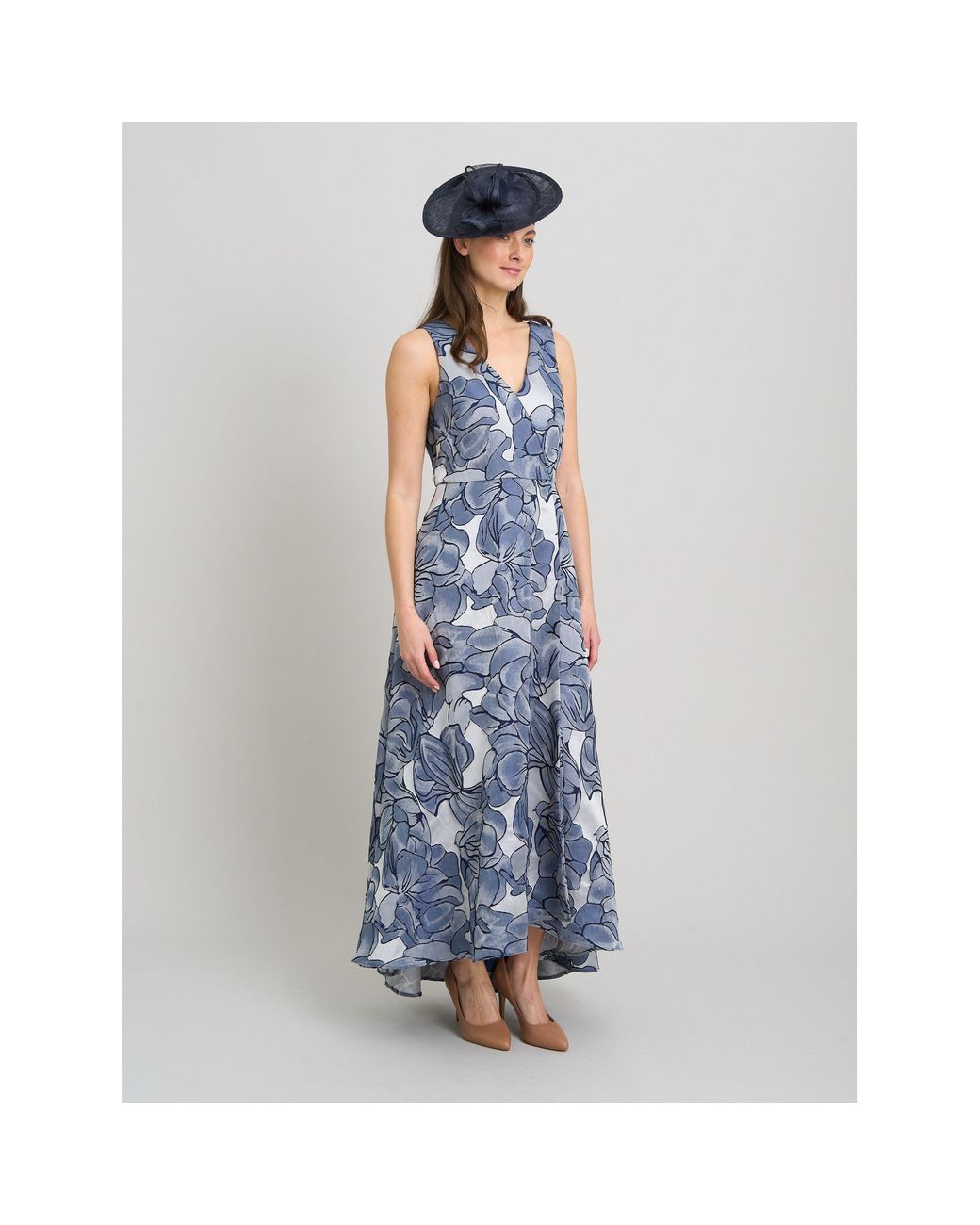 Gina Bacconi Blue Montana Jacquard Dress