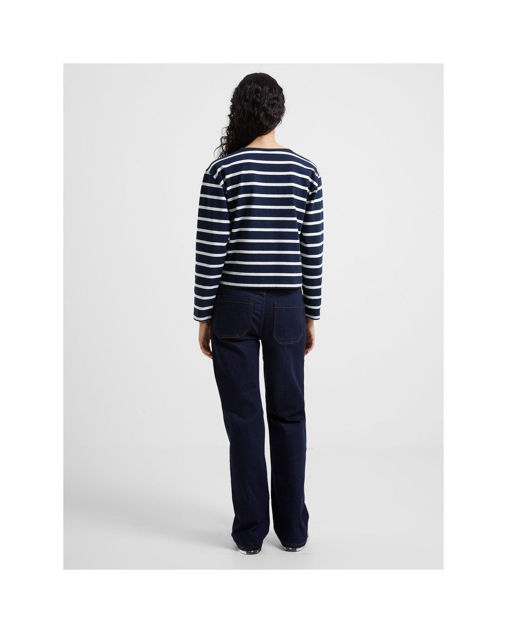 French Connection White Stripe Long-Sleeve T-Shirt