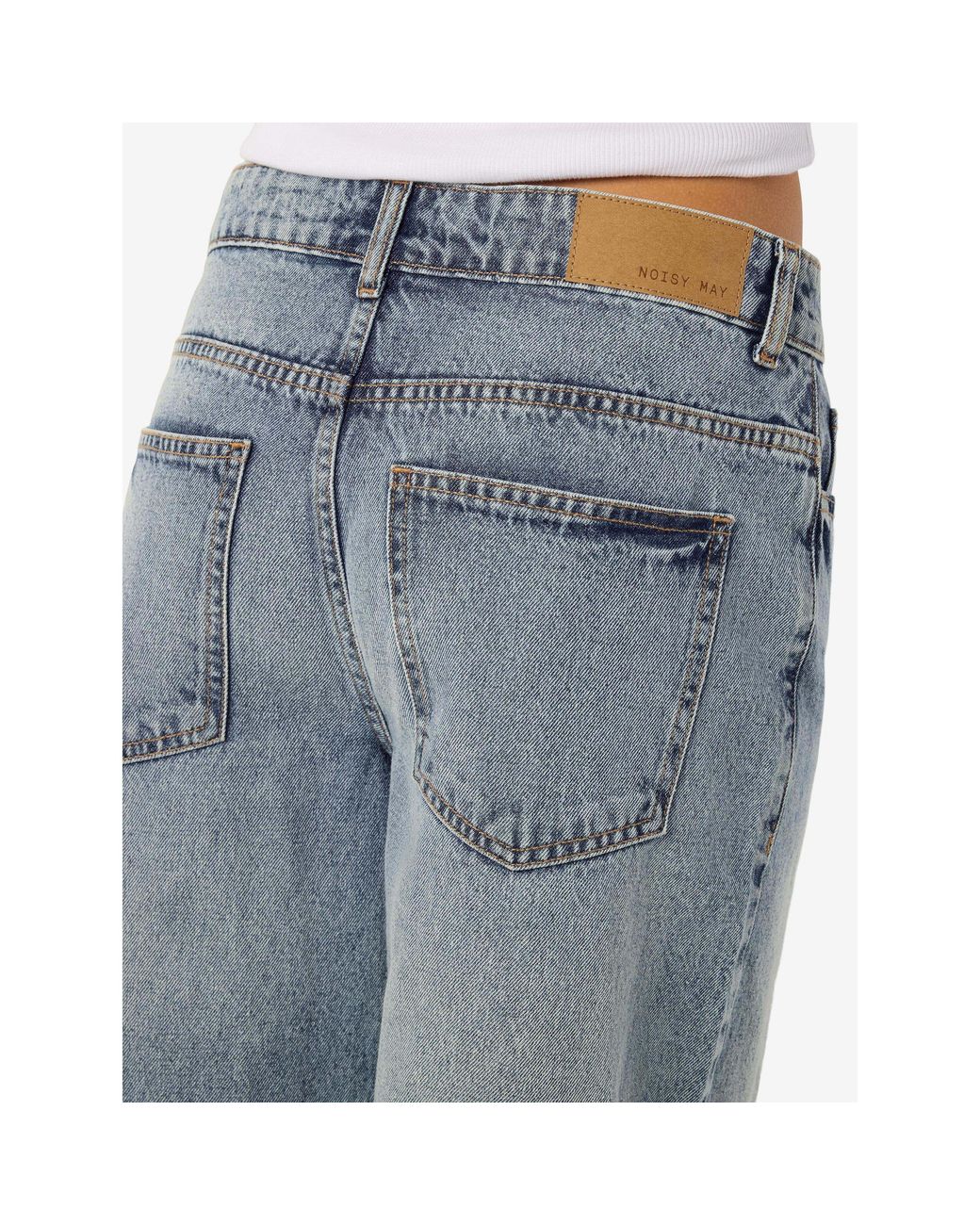 Noisy May Blue Mindie Cotton Bermuda Denim Shorts