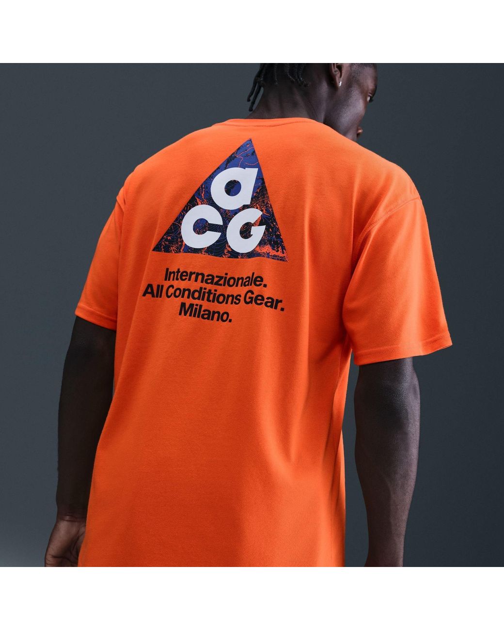 Nike Orange Inter Milan Licensed Short Sleeve T-Shirt for men