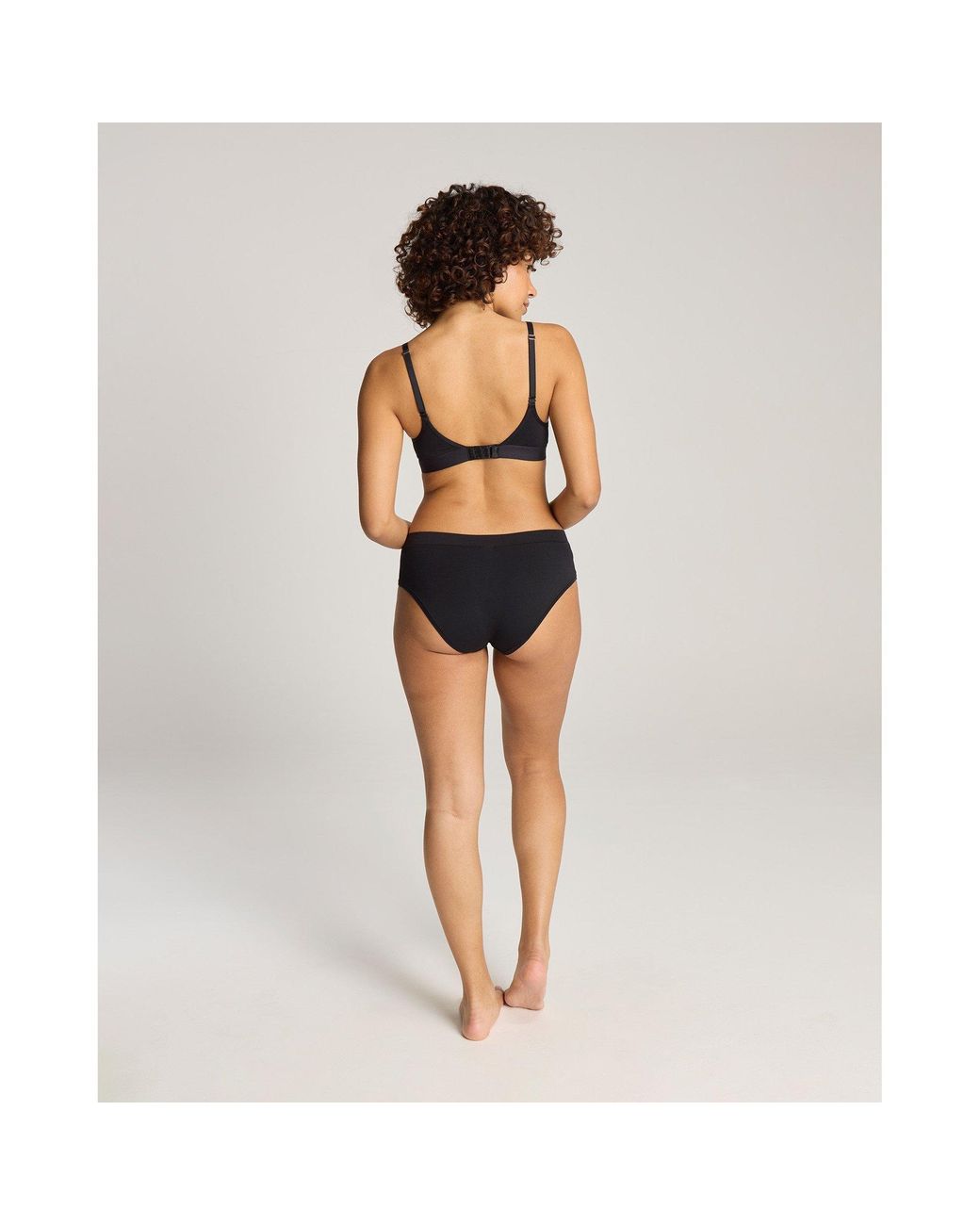 Nudea Black Cotton Modal Contour Scoop Bralette
