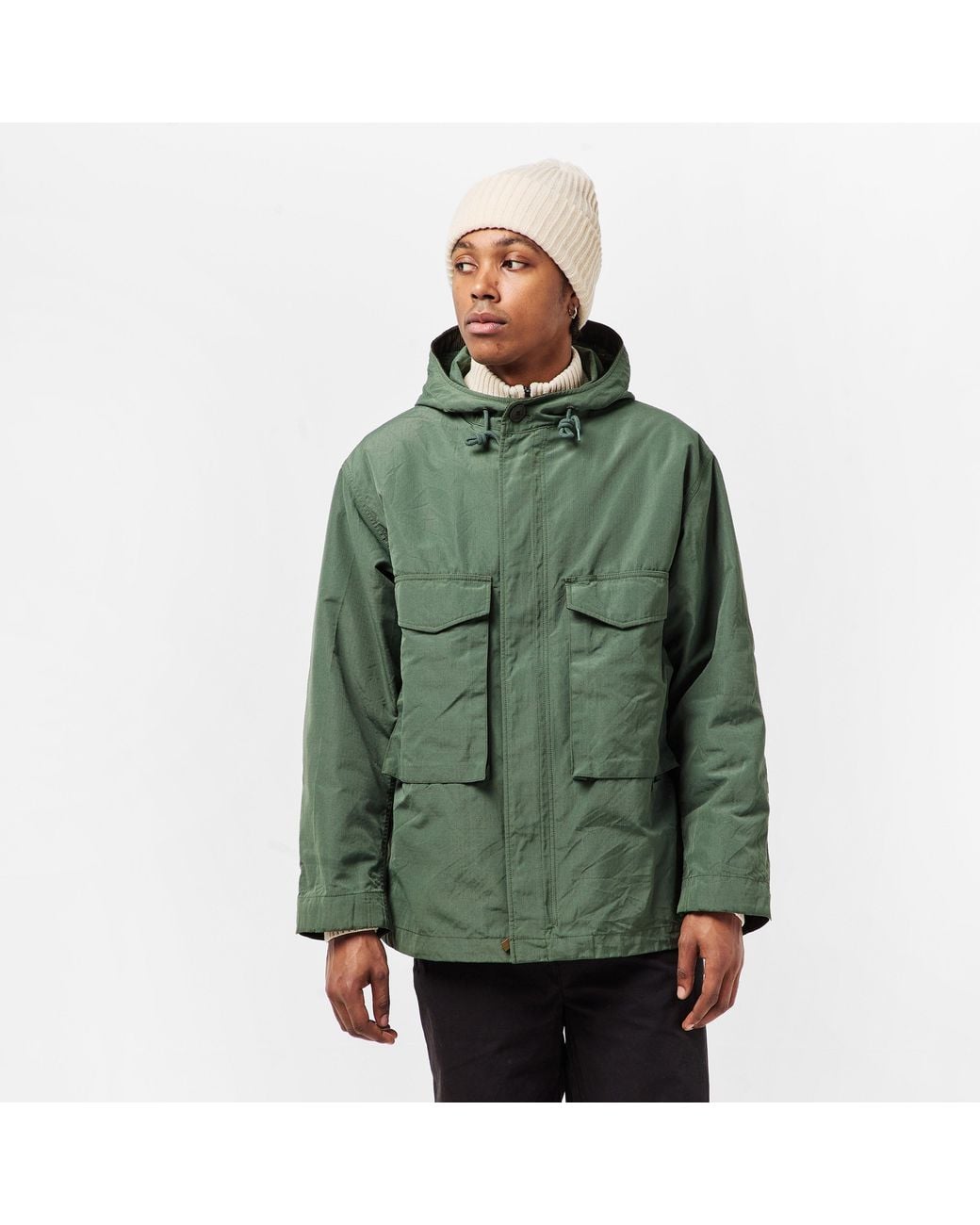 Snow Peak Green Takibi Rain Anorak for men