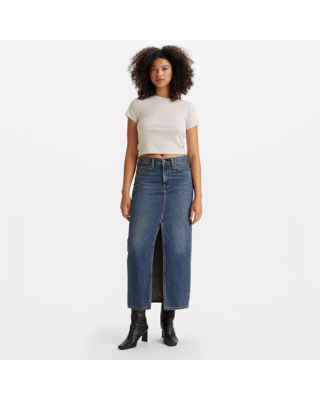 Levi's Blue Levi's Ankle Column Denim Skirt
