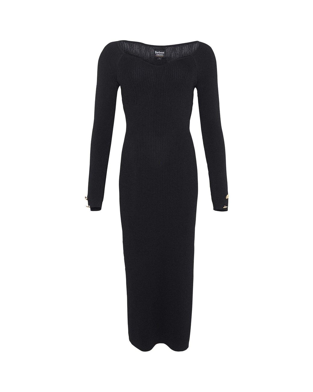 Barbour Black Roberta Knitted Midi Dress