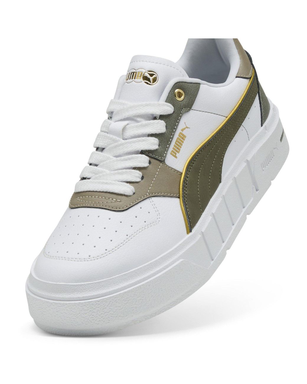 PUMA White Cali Luxe Court Trainers