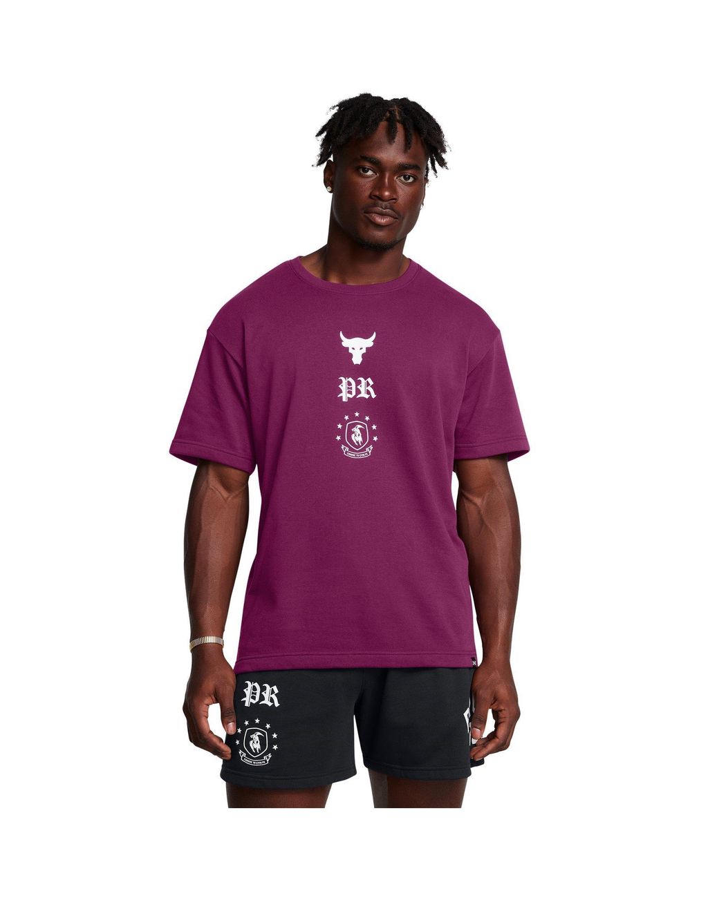 Under Armour Purple Short-Sleeve Terry Regular Fit T-Shirt for men