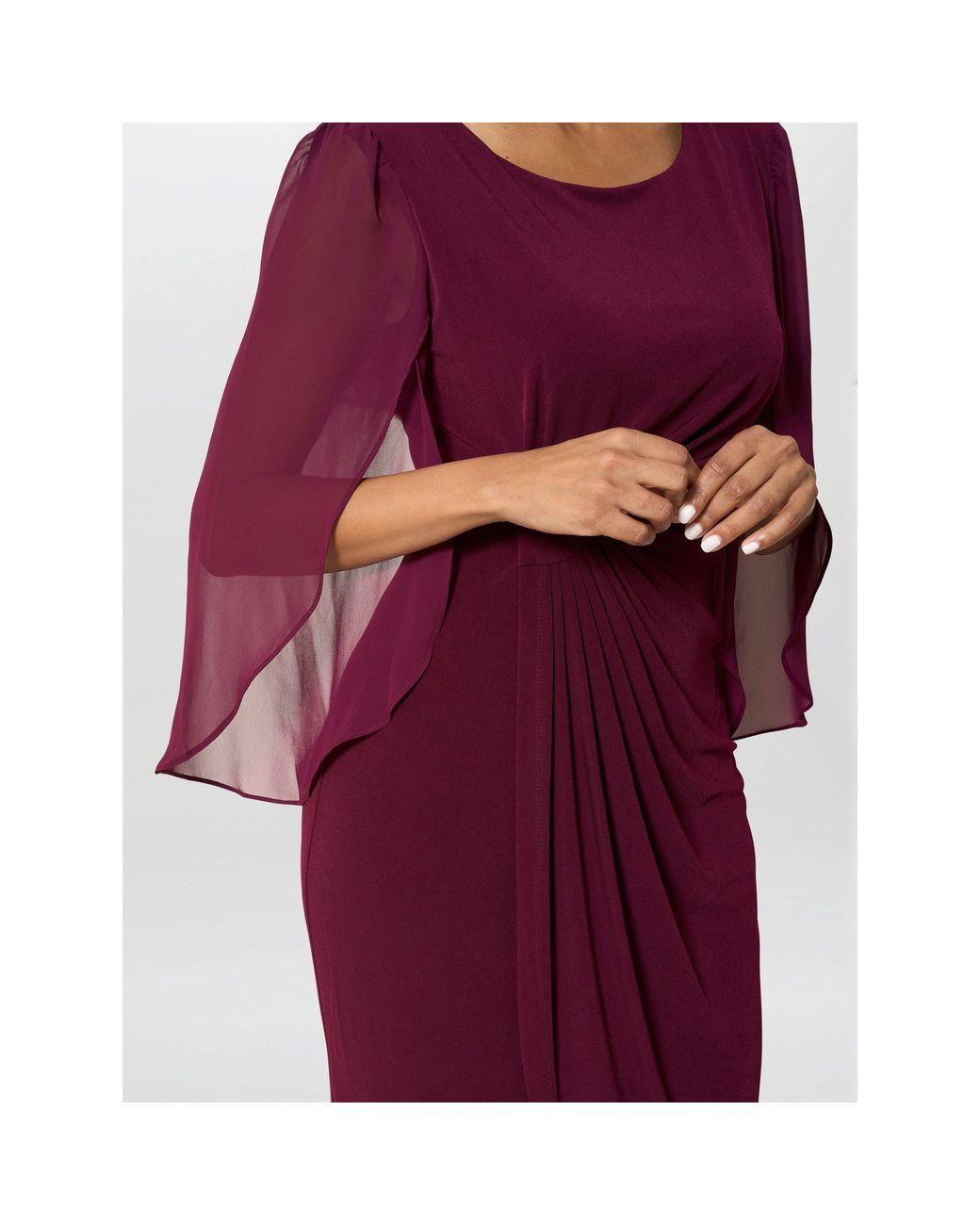 Gina Bacconi Red Ryder Jersey And Chiffon Wrap Dress