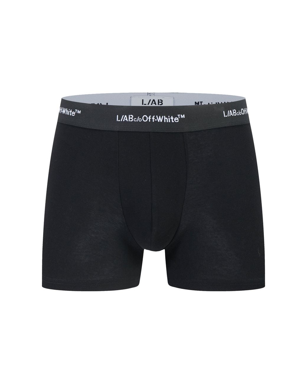 L/AB Off White Blue 3" No-Fly Cotton Boxer Brief for men