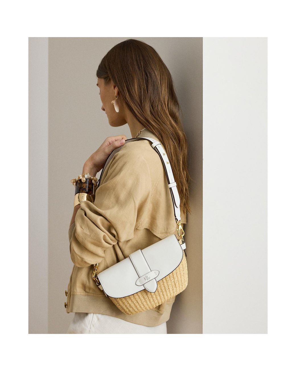 Ralph Lauren White Straw Bag