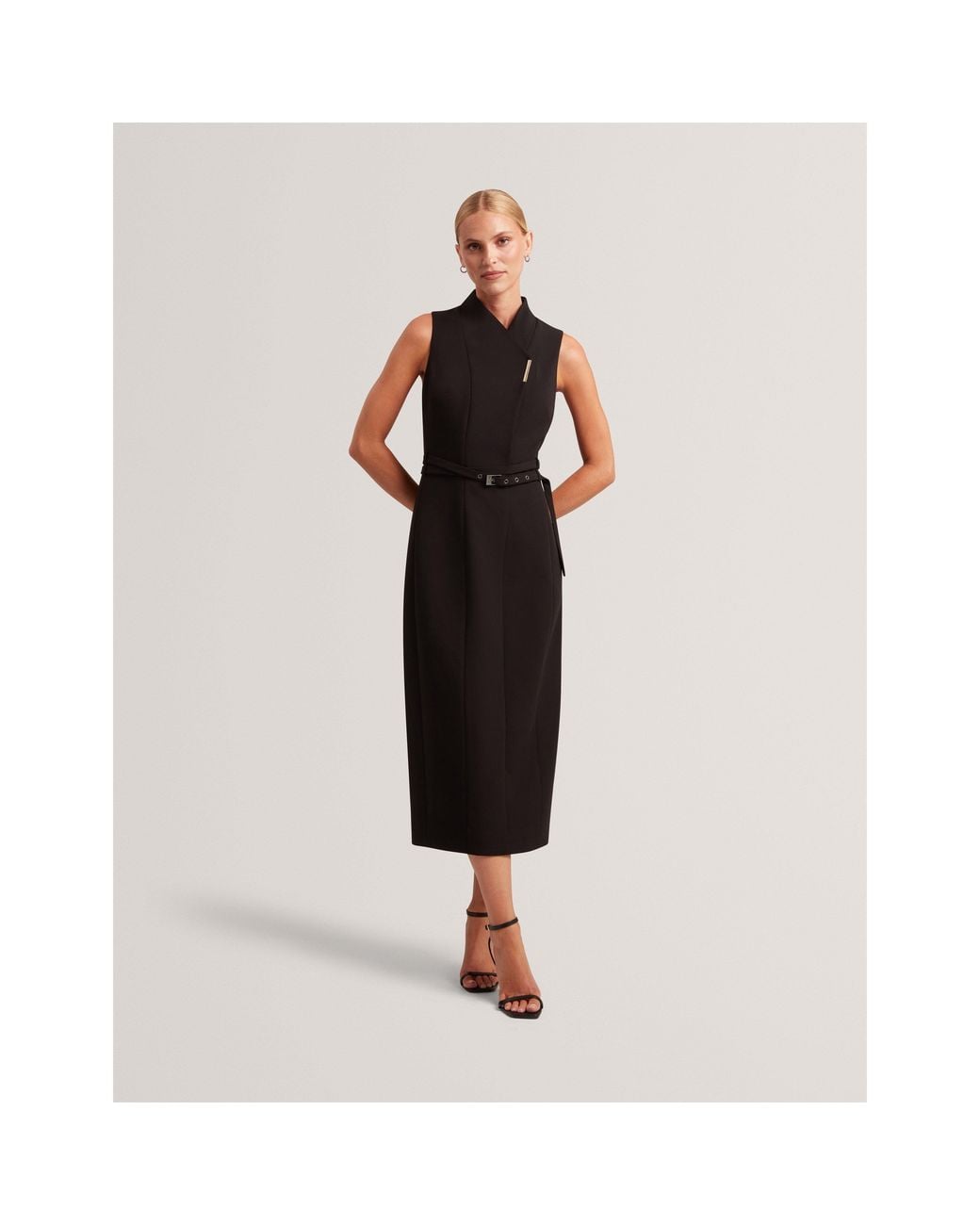 Ted Baker Black Ted Midi Dress Ld71