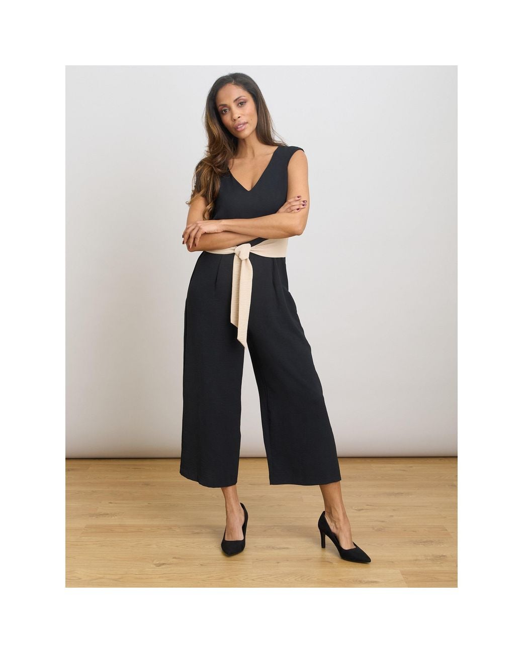 Gina Bacconi Blue Codie Sleeveless V-Neck Jumpsuit