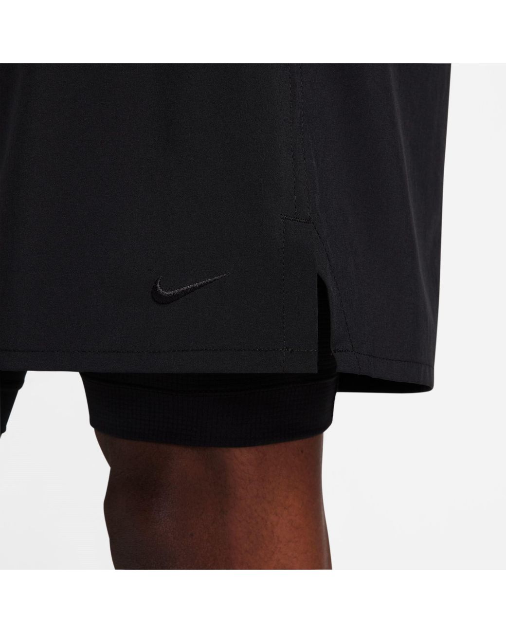 Nike Black Dri-Fit Unlimited 7 2-In-1 Woven Fitness Shorts for men
