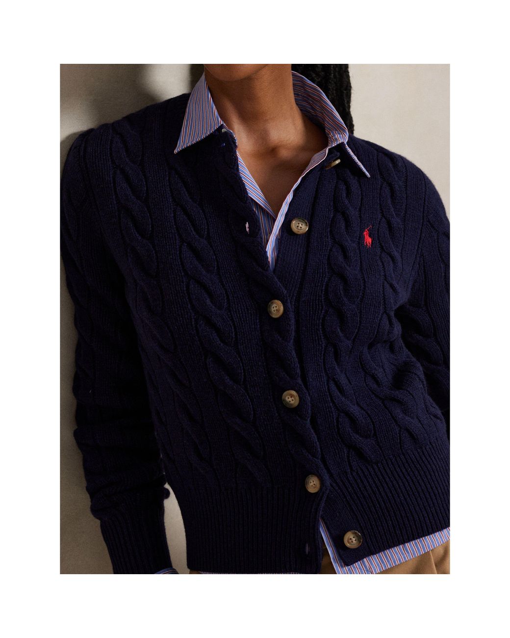 Polo Ralph Lauren Blue Cable Knit Cardigan