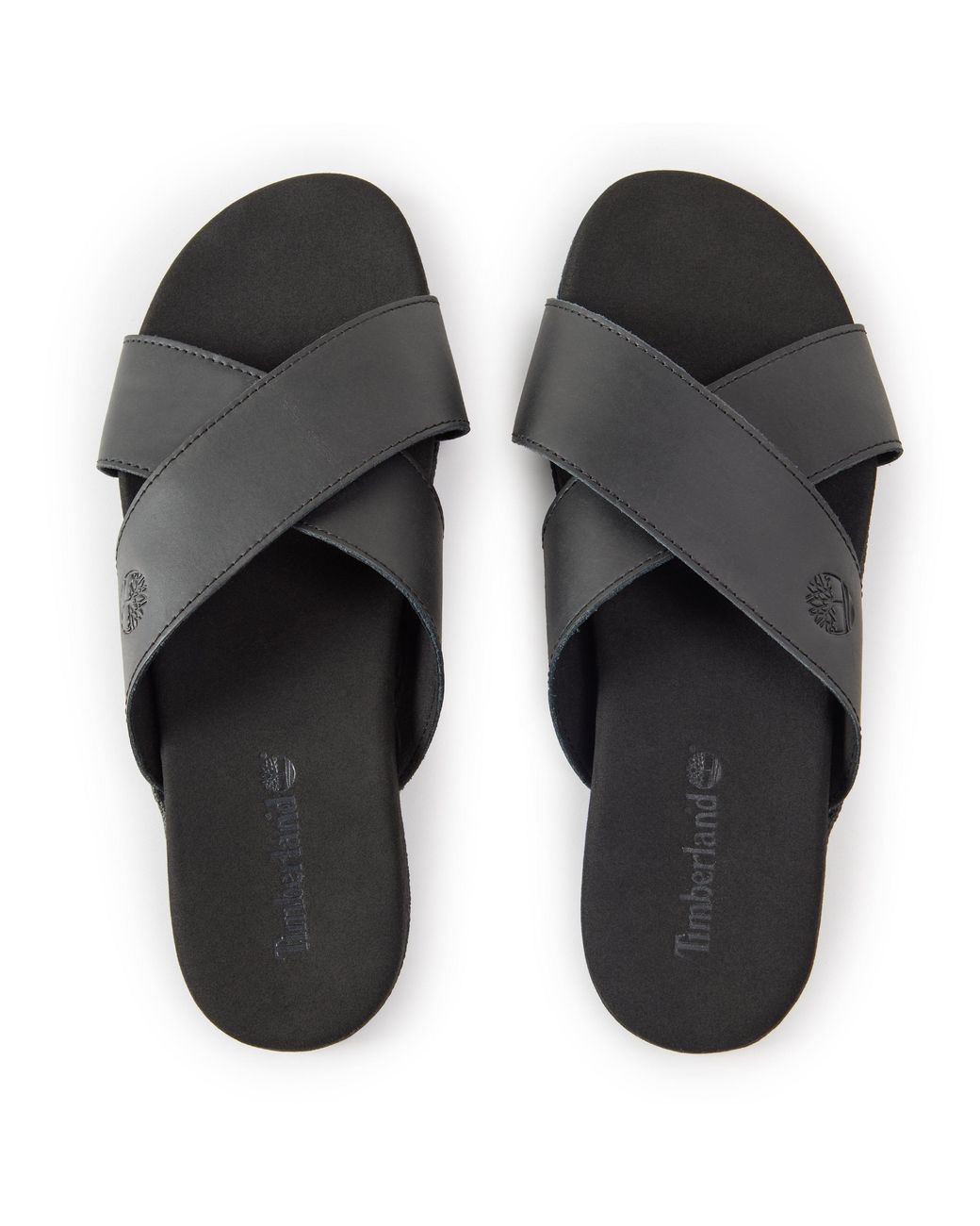Timberland Black Solid Patterned Open Toe Slide Sandals for men