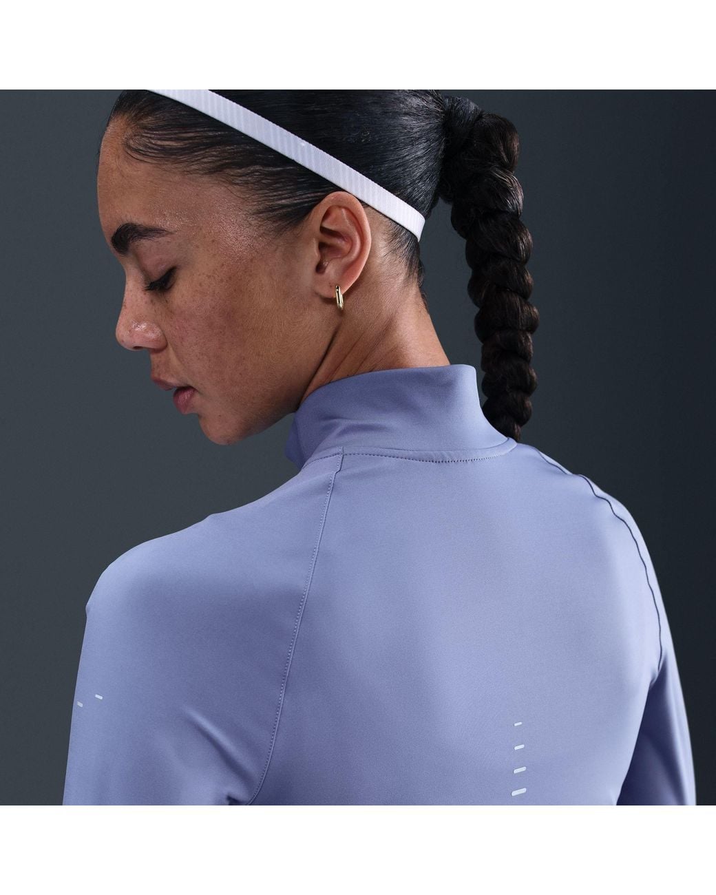 Nike Blue Swift Full Zip Long Sleeve Running Top