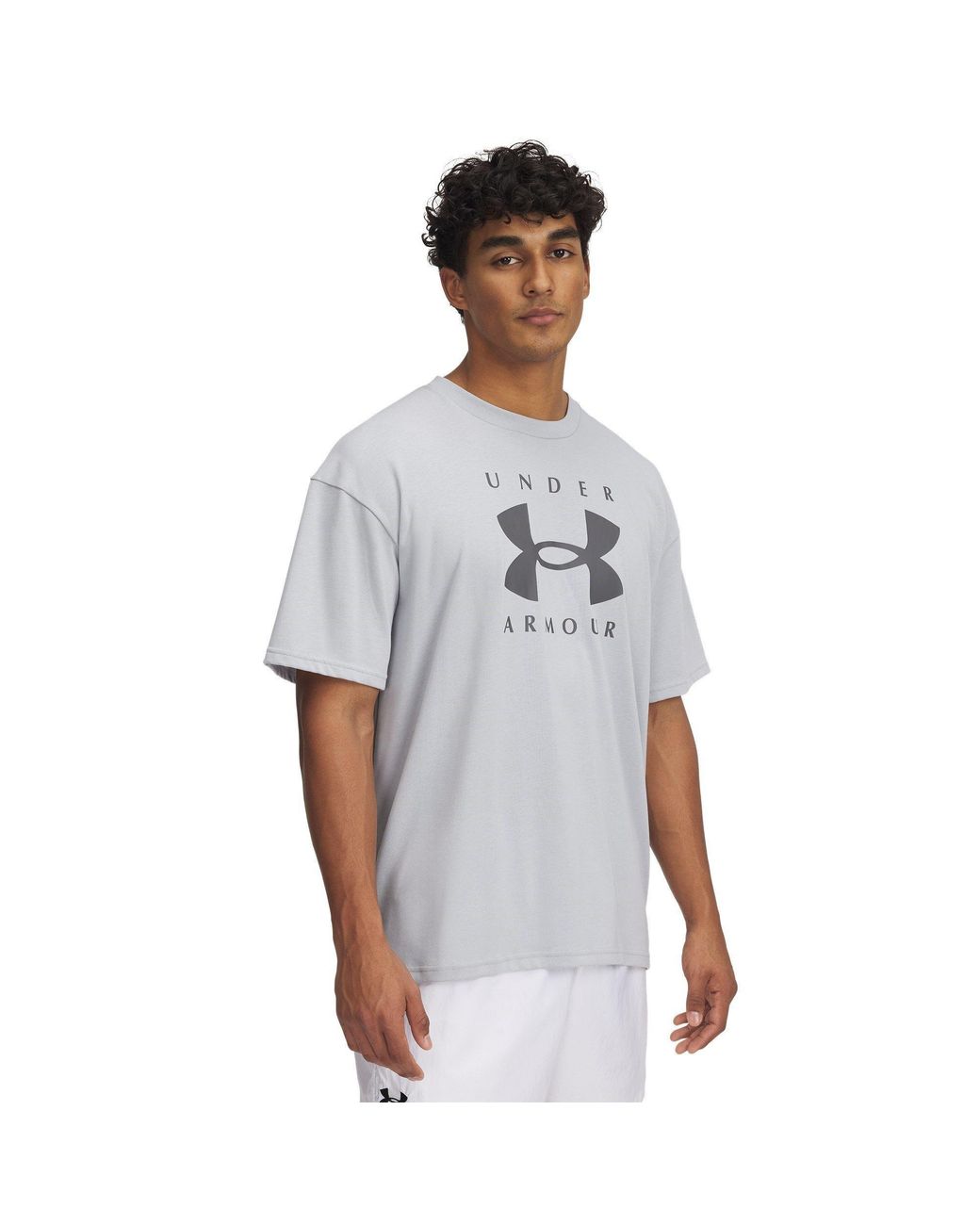 Under Armour White Heavyweight Branded Short Sleeve T-Shirt for men