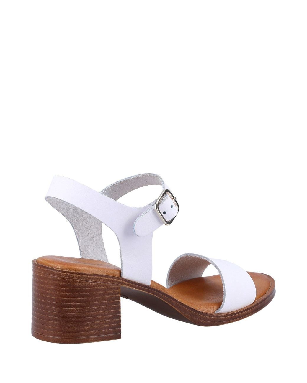 Hush Puppies White Gabby Leather Heeled Sandals