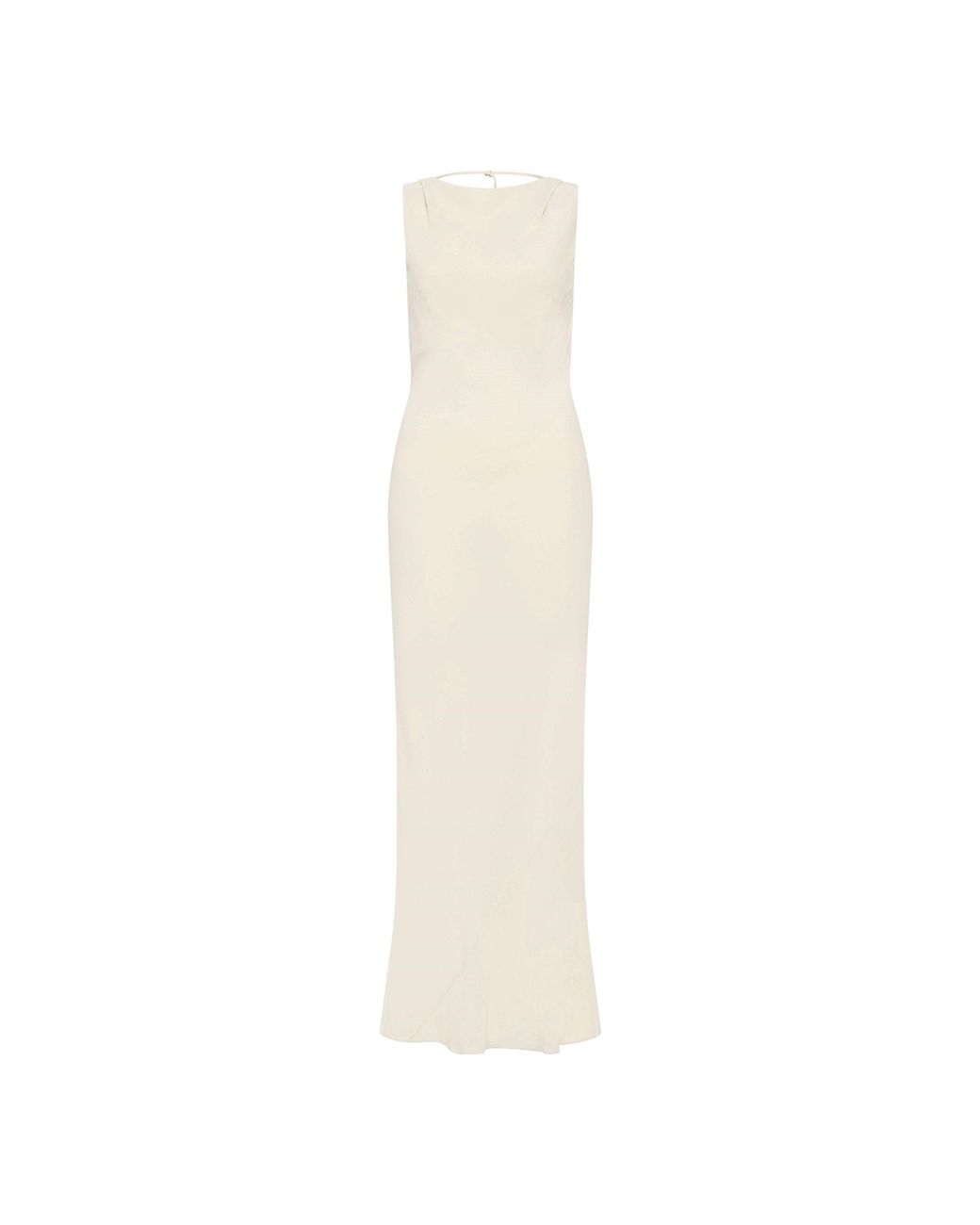St. Agni White Draped Cowl Maxi Dress