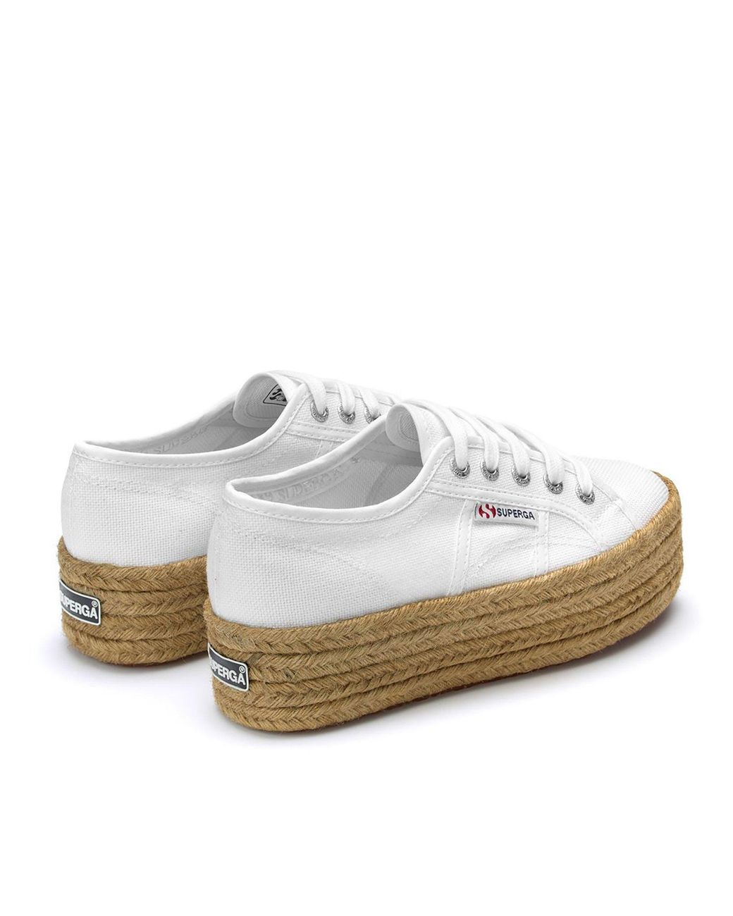Superga White Rope Platform Trainers