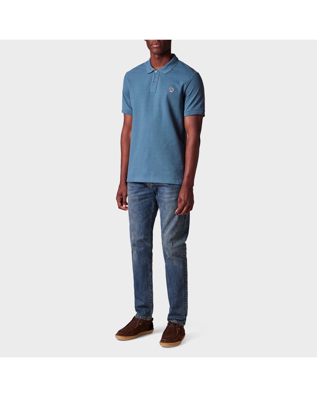 Paul Smith Blue Regular Fit Zebra Polo Shirt for men