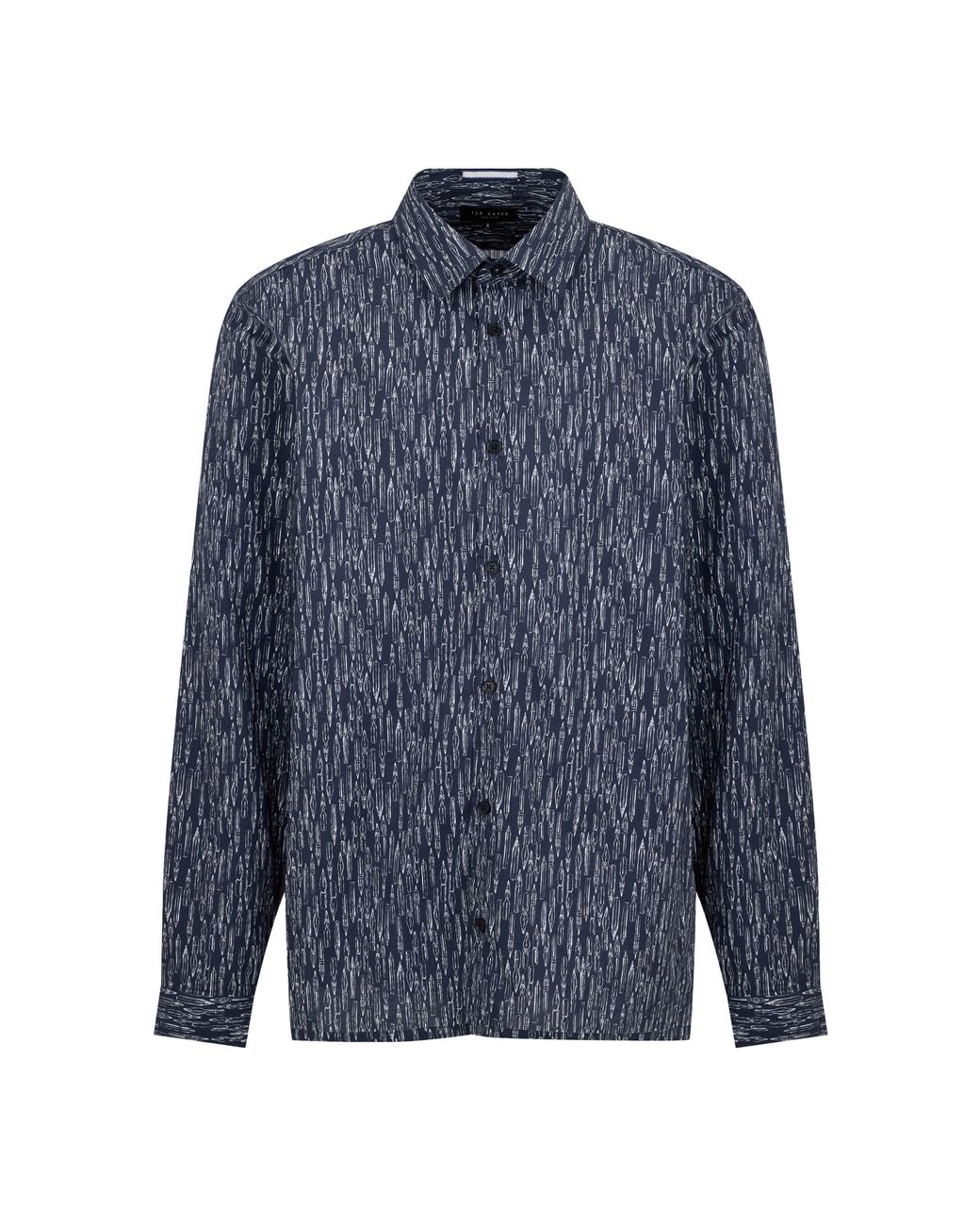Ted Baker Blue Recycled Regular Fit Long Sleeve Shirt for men