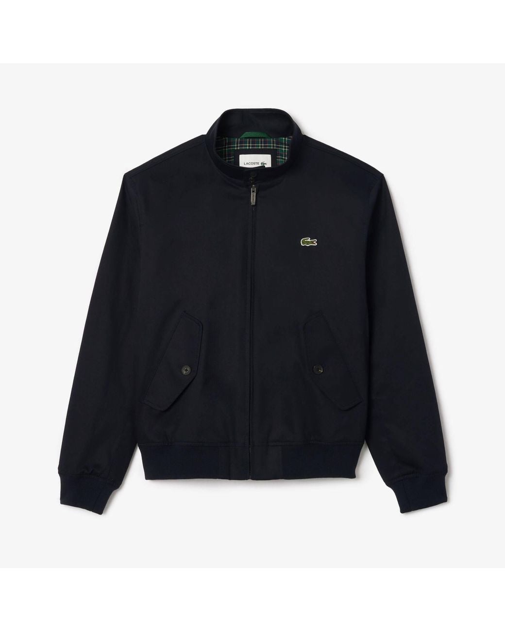 Lacoste Blue Twill Cotton Long Sleeve Harrington Jacket for men