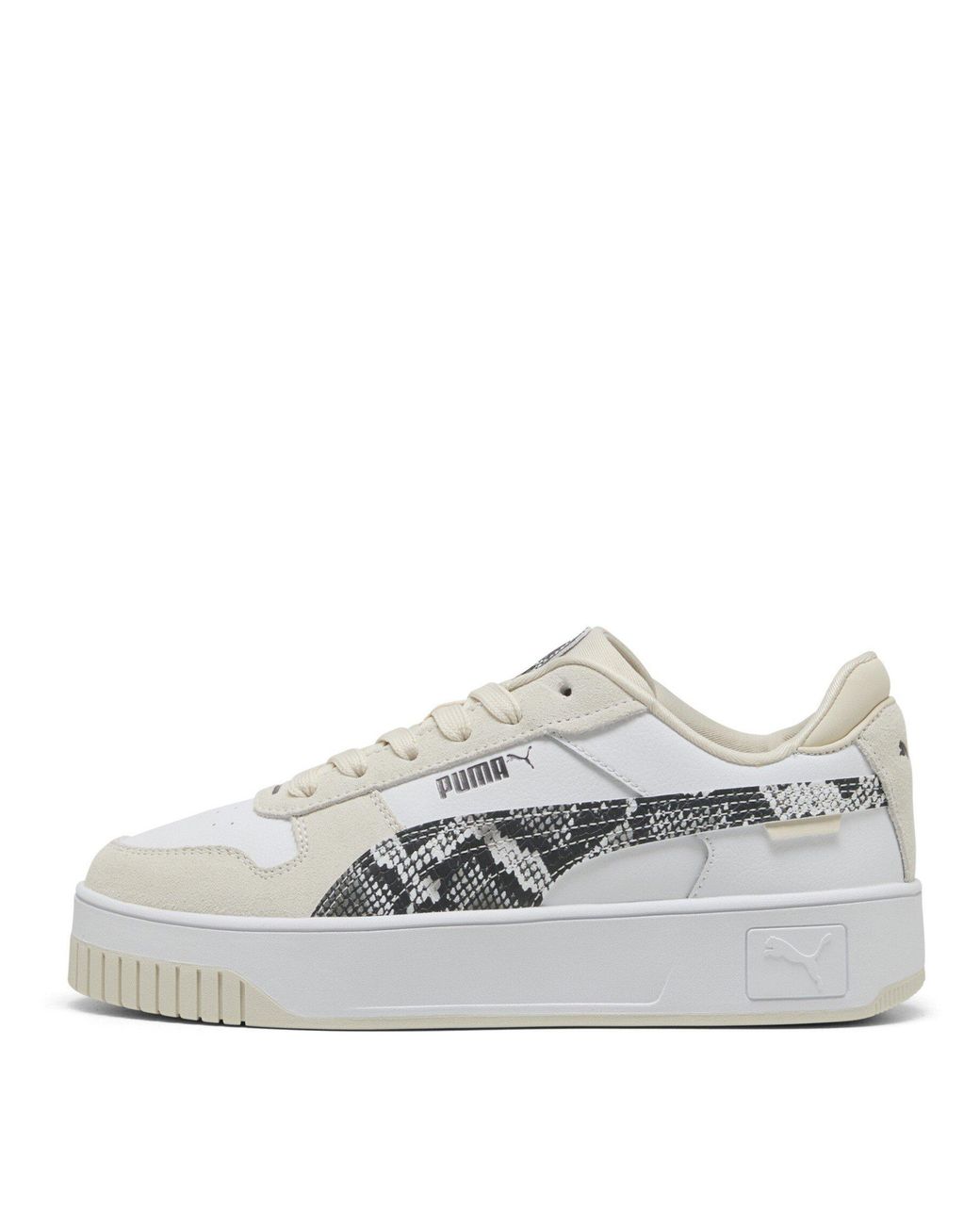 PUMA White Carina Street Snake Chic Low-Top Trainers