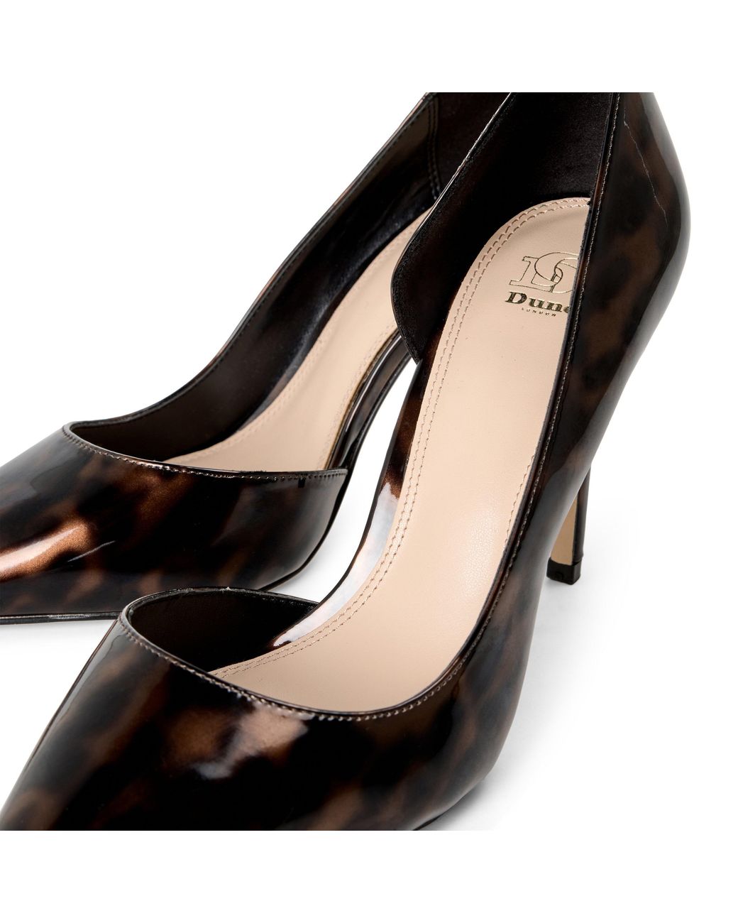 Dune Black Chicagos Pointed-Toe Leather Stiletto Heels