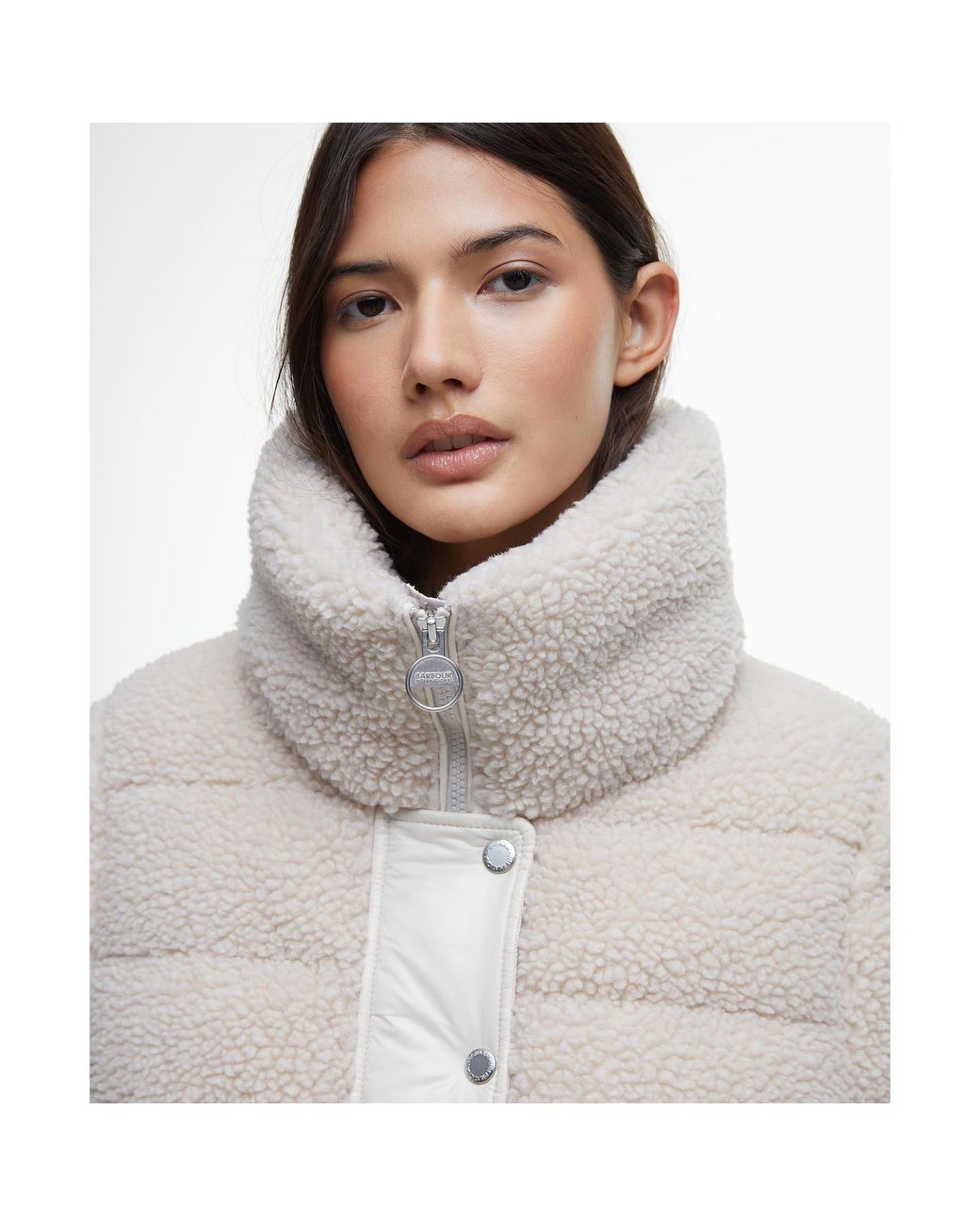 Barbour Gray Fleece Quilted Jacket
