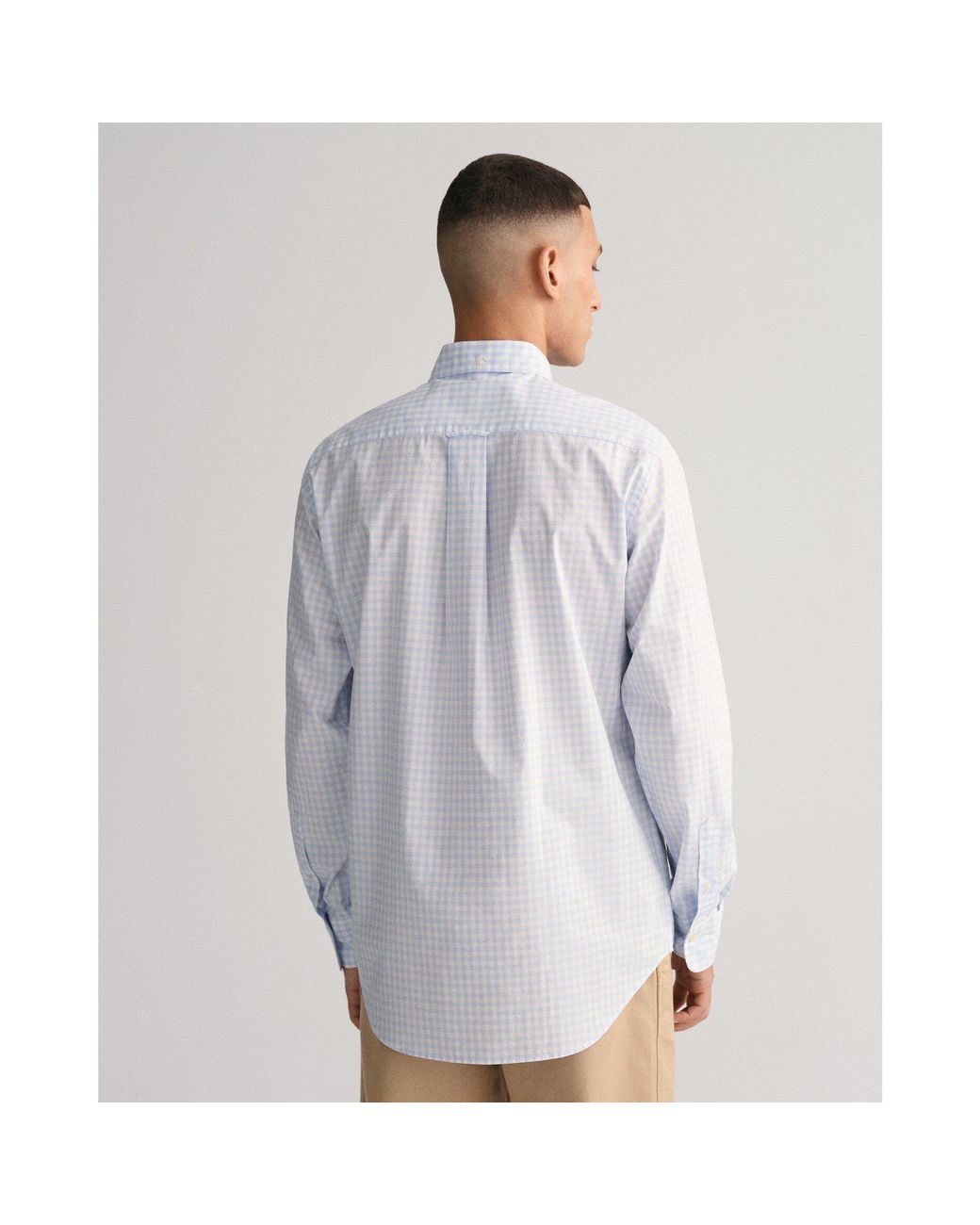 Gant Blue Regular Fit Gingham Poplin Shirt for men