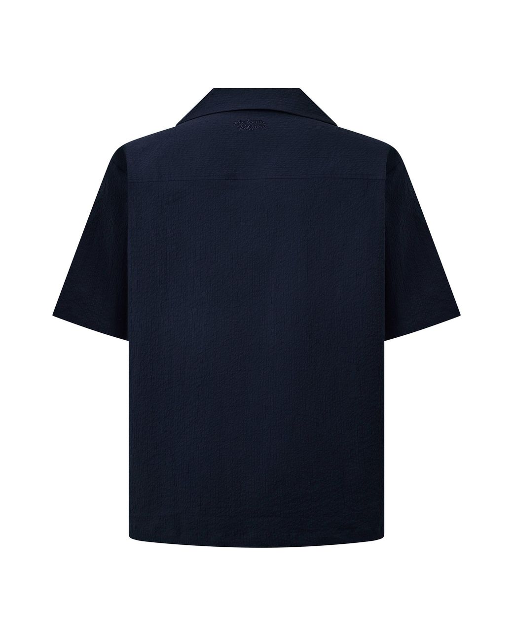 Maison Kitsuné Blue Seersucker Resort Long Sleeve Patterned Shirt for men