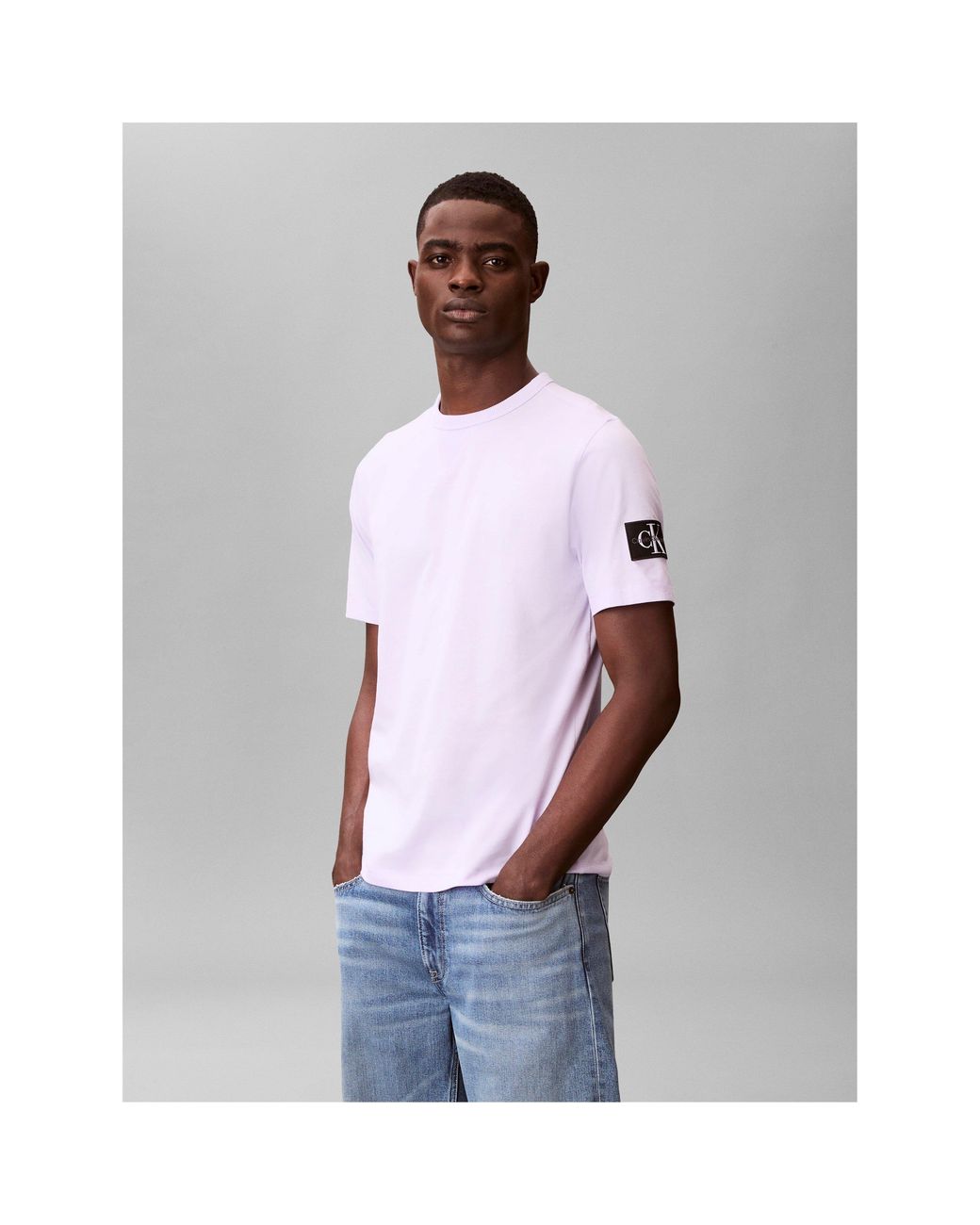 Calvin Klein Purple Monogram Badge T-Shirt for men