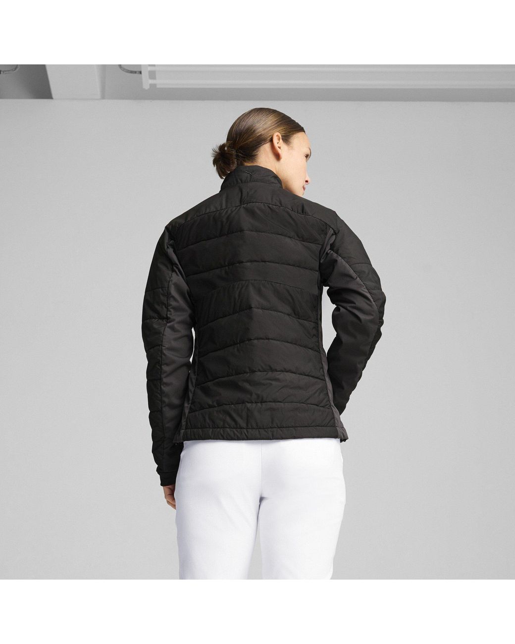 PUMA Black Kyley Quilted Performance Golf Jacket