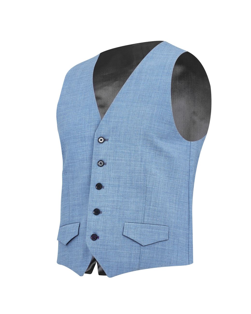 Without Prejudice Blue Kilburn Slim Fit Waistcoat for men