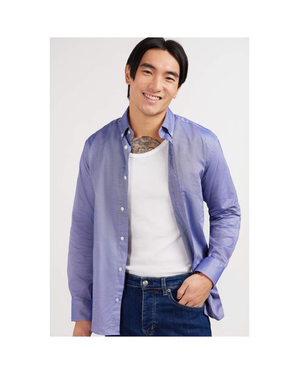 Eden Park Blue Cotton Shirt for men