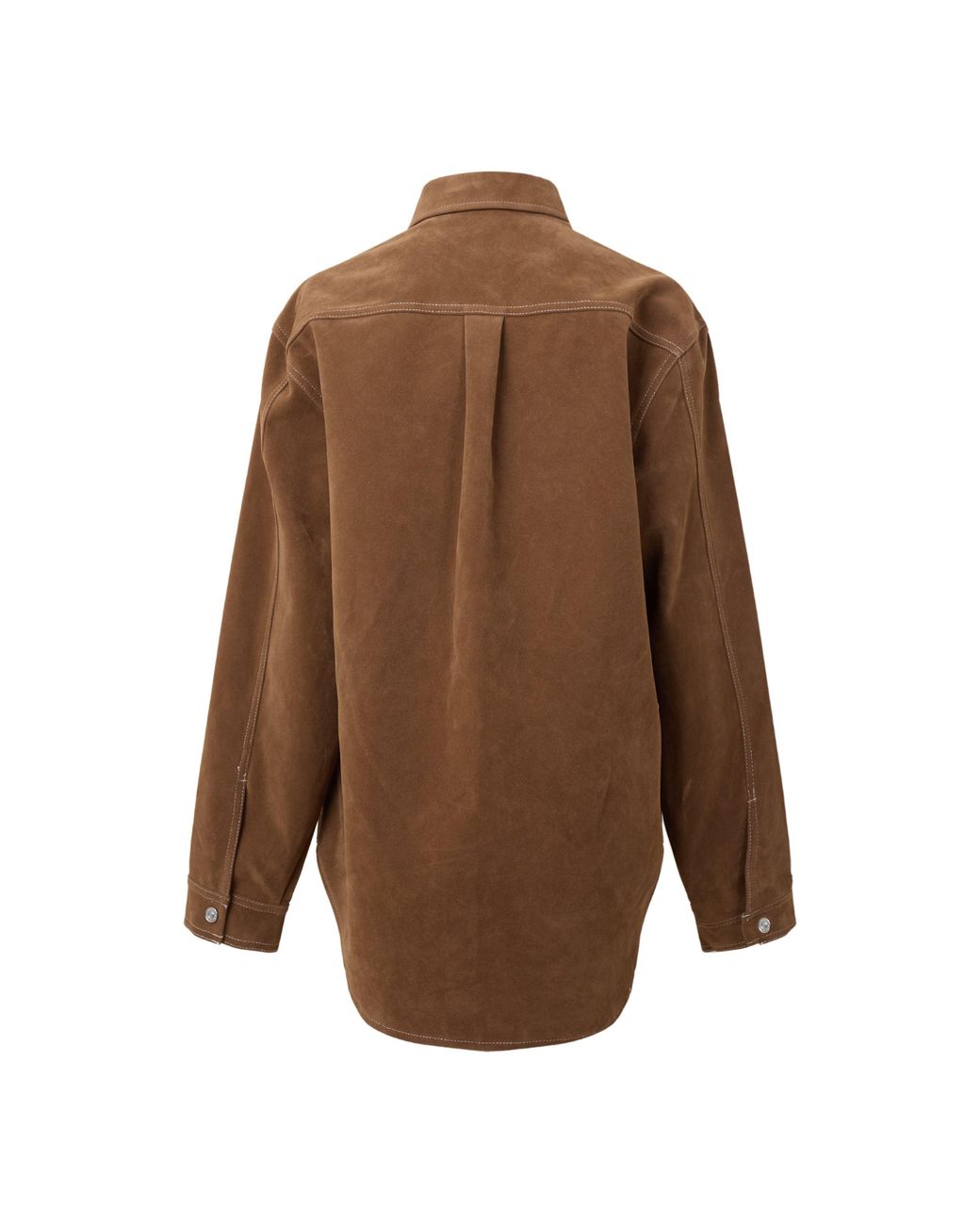 GOOD AMERICAN Brown Better Than Suede Overshirt