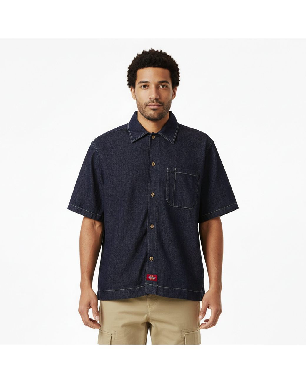 Dickies Blue Plain Short Sleeve Shirt for men