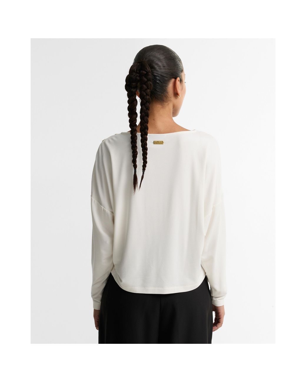 Barbour White Cyrus Viscose Long-Sleeve T-Shirt