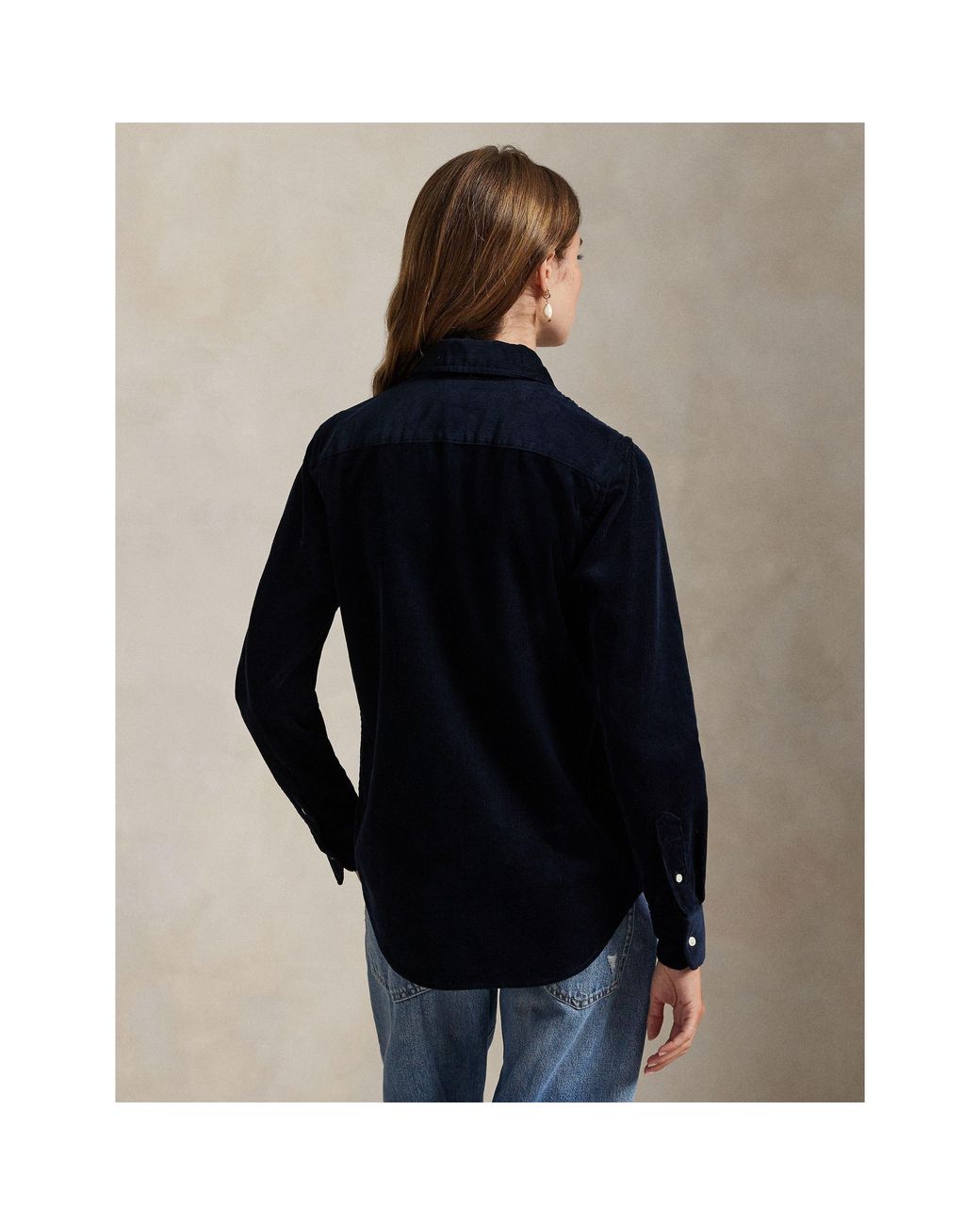 Polo Ralph Lauren Blue Cord Long-Sleeve Plain Shirt