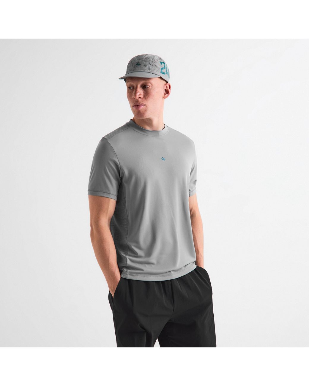 REPRESENT 247 Gray Short Sleeve Performance Gym Top for men